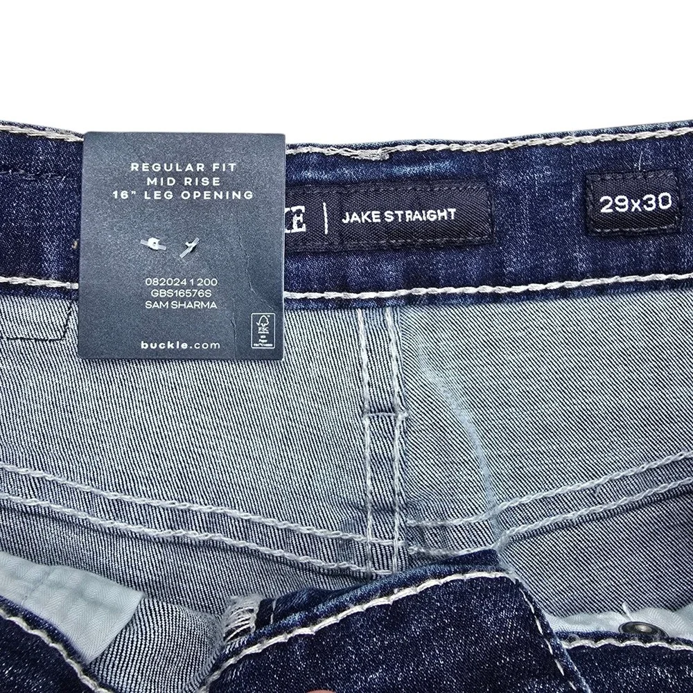 BKE Jake Straight Leg Mens Jeans 29x30 Dark Wash 4-Way Stretch GBS16576S NEW NWT